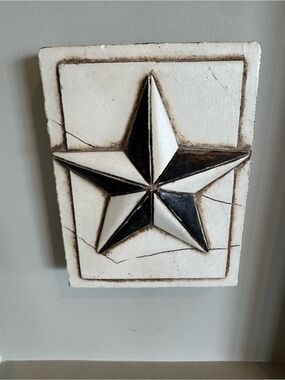 Sid Dickens - White and Black Star Wall Plaque
